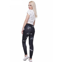 Load image into Gallery viewer, Cats Poison Sign Black Print Women Leggings Fitnes Perspiration Quick Drying Leggins High Elasticity Trouser Pants 2019