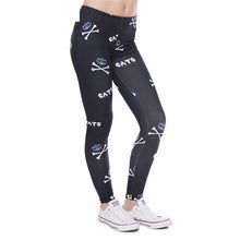 Load image into Gallery viewer, Cats Poison Sign Black Print Women Leggings Fitnes Perspiration Quick Drying Leggins High Elasticity Trouser Pants 2019