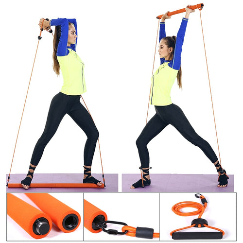 Fitnes Equipment Yoga Gymnastics Stick Slimming Split Rod+Rubber Tangled Rope+Handbag Limb Balance Strength Training Accessories